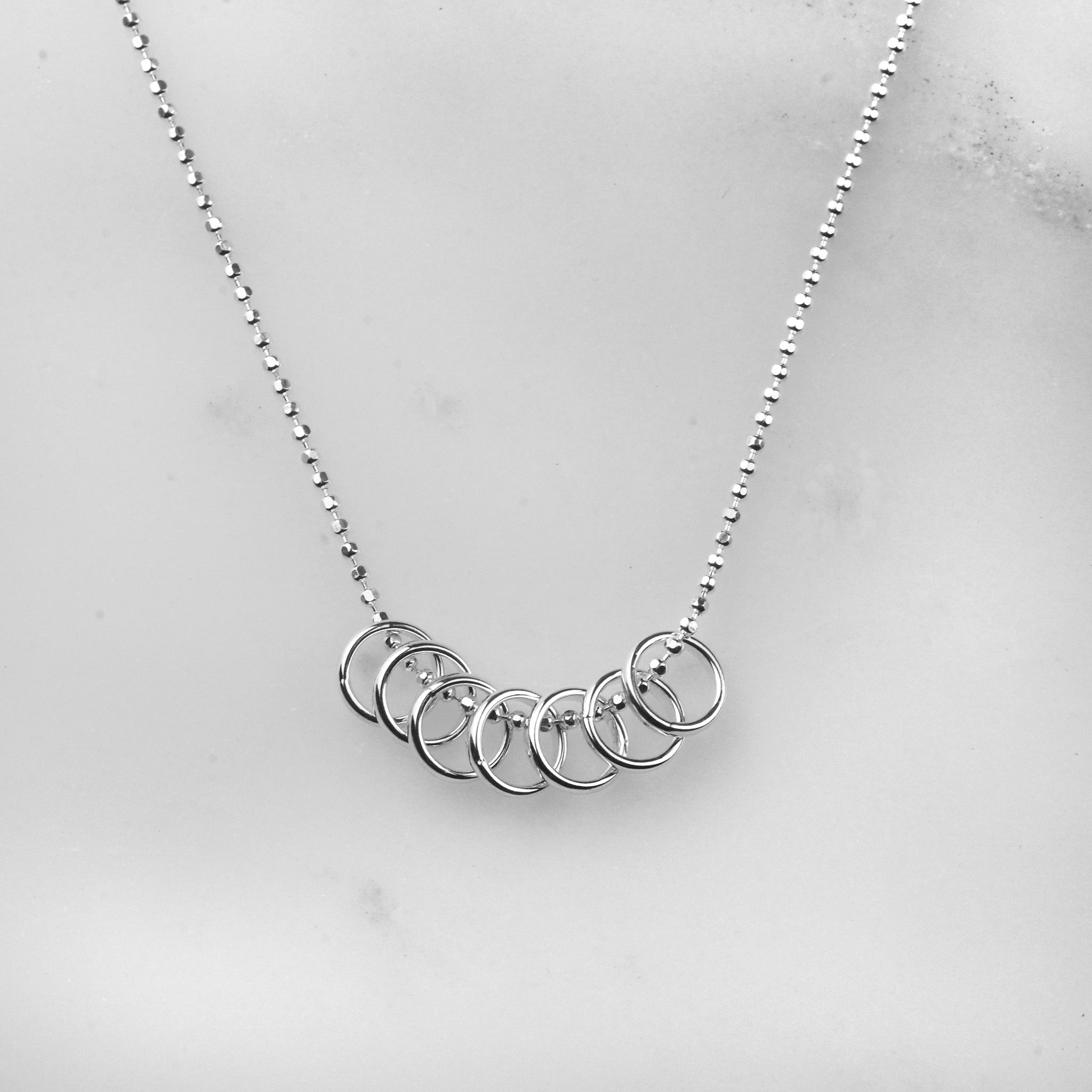 Lucky Seven Rings Necklace