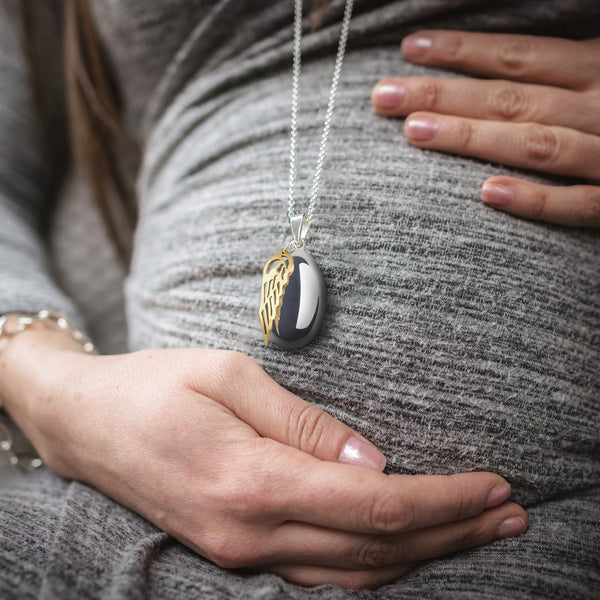 Egg Pregnancy Necklace With Angel's Wing