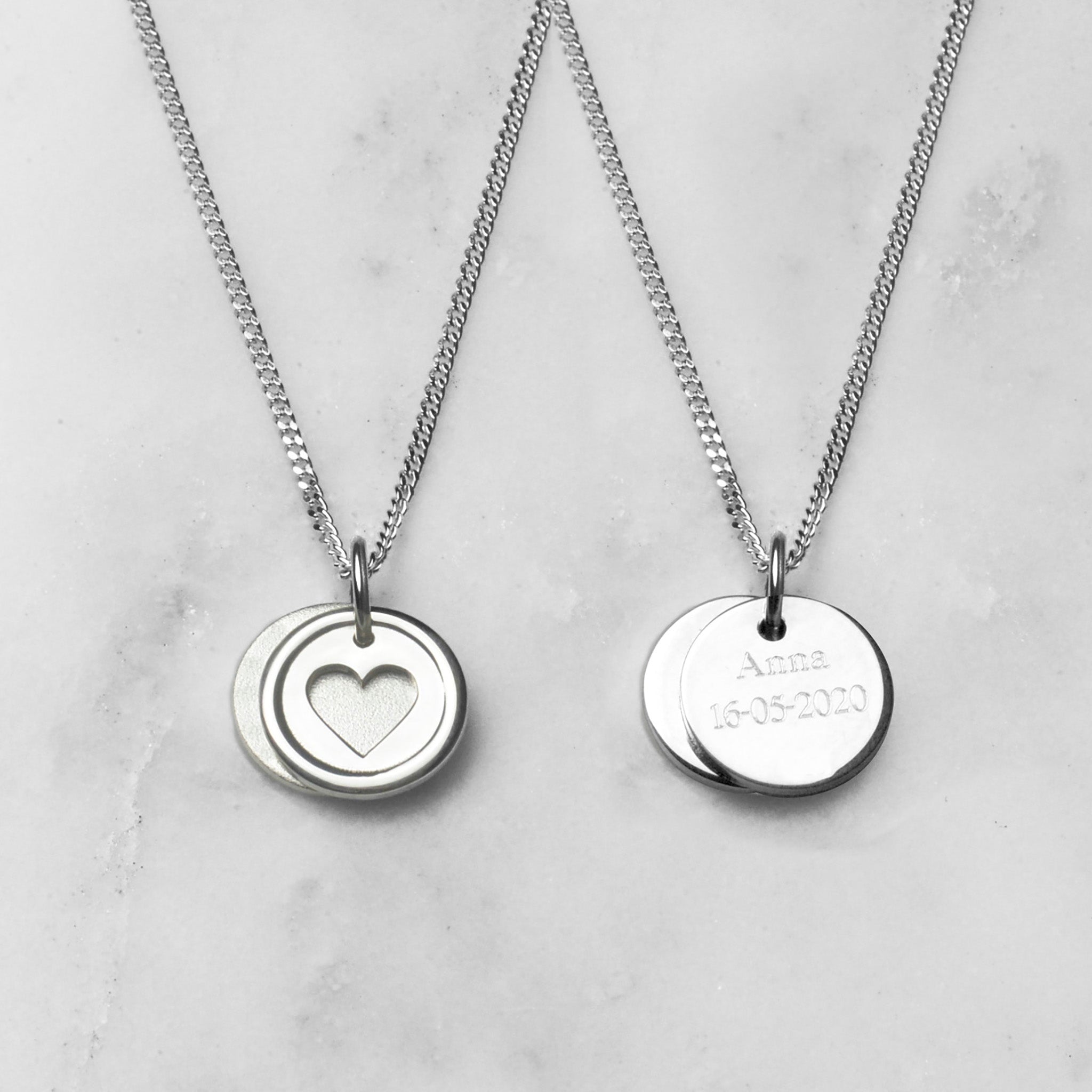 Heart Love Disc Necklace