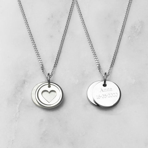 Heart Love Disc Necklace